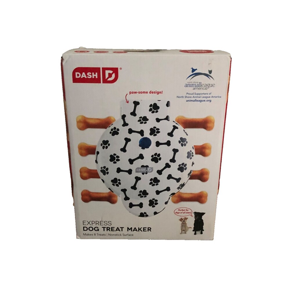 DASH Dog Treat Maker 8-Bones Non-Stick Homemade Dog Snacks White New in Box